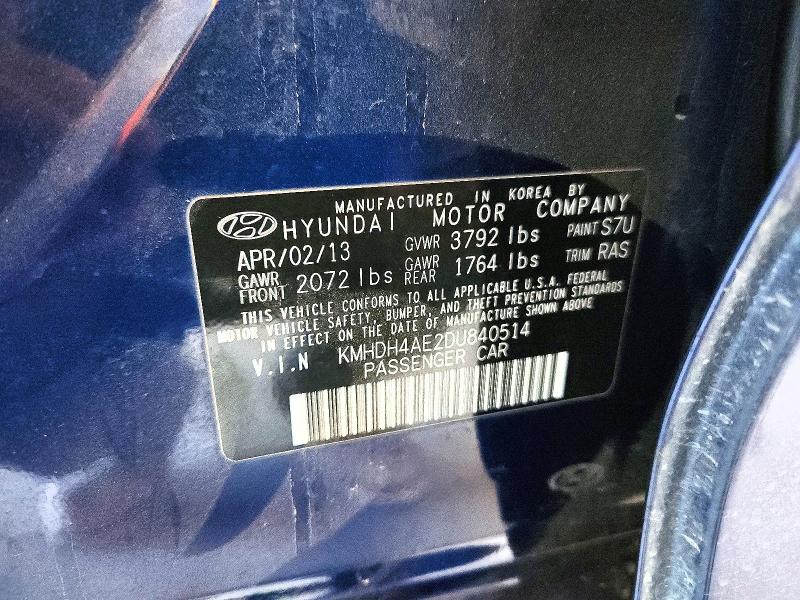 Aukcja sprzedaży 2013 Hyundai Elantra, vin: KMHDH4AE2DU840514, numer aukcji: 71215926