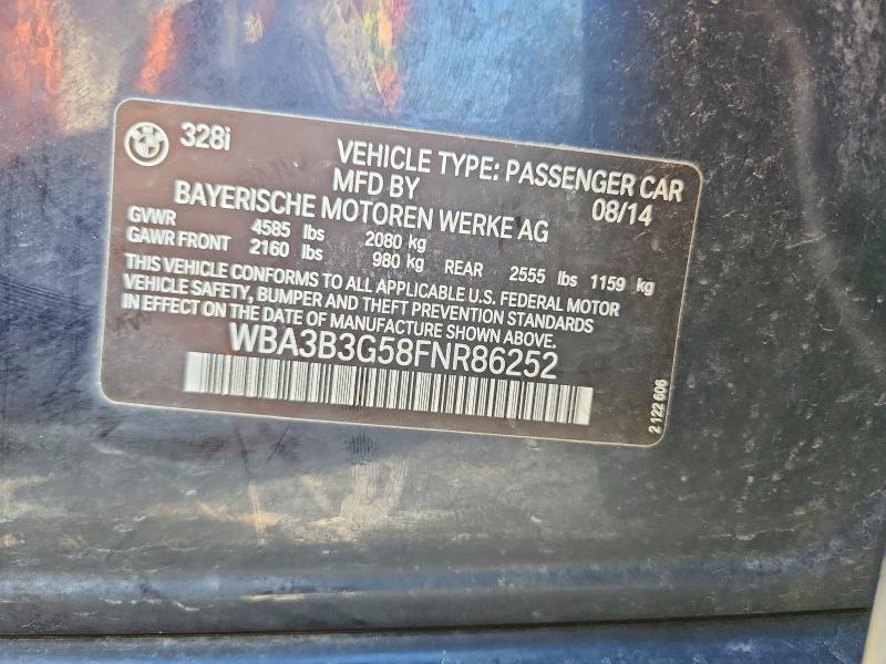 Aukcja sprzedaży 2015 Bmw 328, vin: WBA3B3G58FNR86252, numer aukcji: 67492496