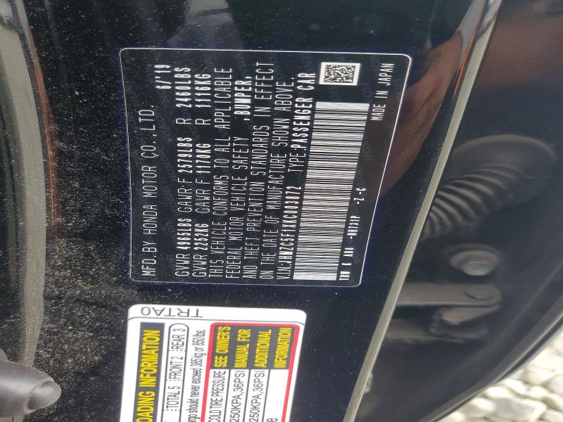 Продажа на аукционе авто 2019 Honda Clarity, vin: JHMZC5F1XKC003872, номер лота: 67890566