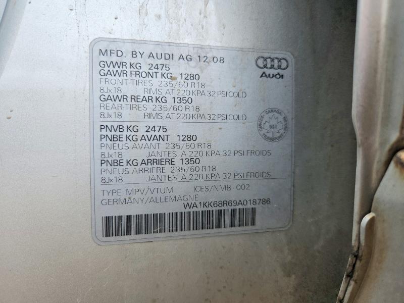 Продаж на аукціоні авто 2009 Audi Q5, vin: WA1KK68R69A018786, номер лоту: 69377896