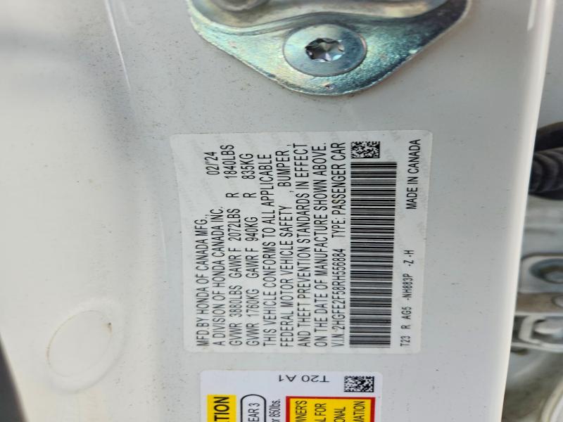 Продажа на аукционе авто 2024 Honda Civic, vin: 2HGFE2F58RH556884, номер лота: 68497656