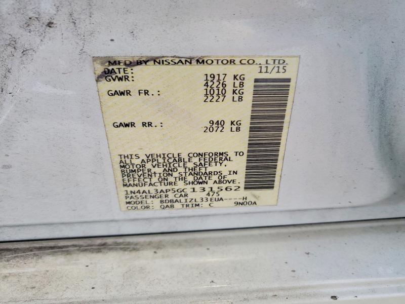 Aukcja sprzedaży 2016 Nissan Altima, vin: 1N4AL3AP5GC131562, numer aukcji: 69908726