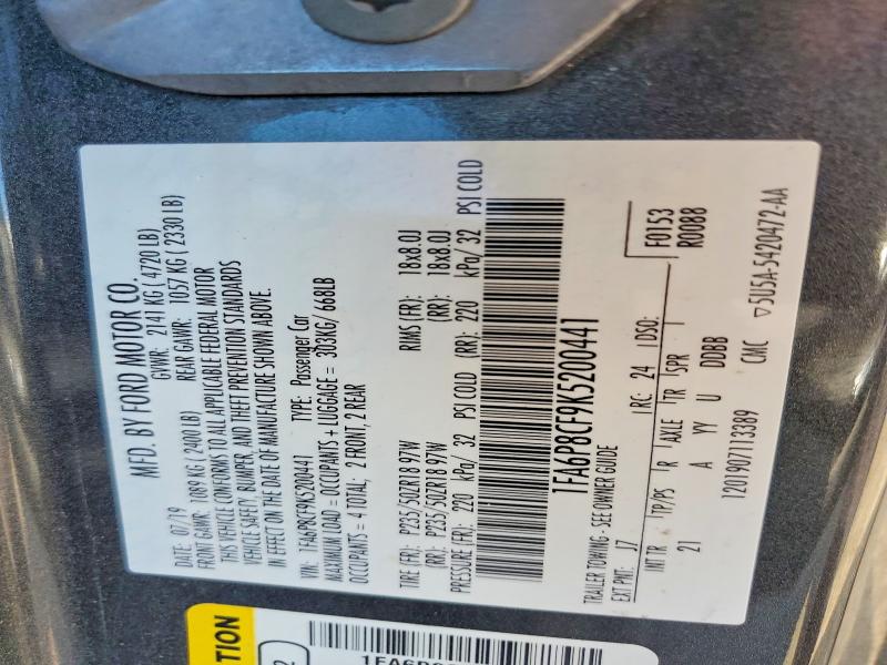 Продаж на аукціоні авто 2019 Ford Mustang, vin: 1FA6P8CF9K5200441, номер лоту: 68678016