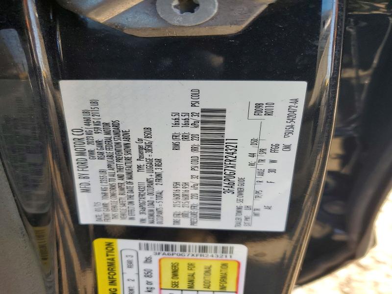Продаж на аукціоні авто 2015 Ford Fusion, vin: 3FA6P0G7XFR243211, номер лоту: 68644346
