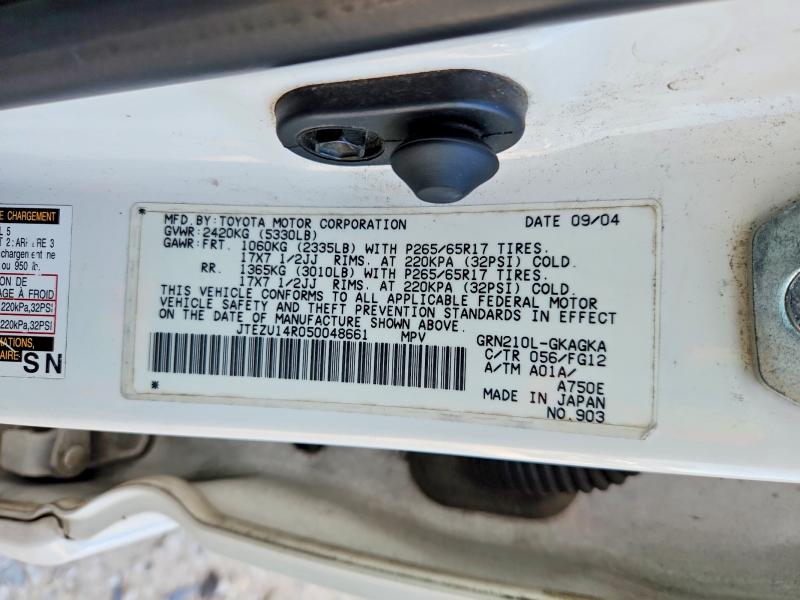 67799416 :رقم المزاد ، JTEZU14R050048661 vin ، 2005 Toyota 4runner مزاد بيع