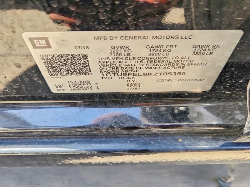 2019 Gmc Sierra მანქანა იყიდება აუქციონზე, vin: 1GTU9FEL8KZ105350, აუქციონის ნომერი: 68550236
