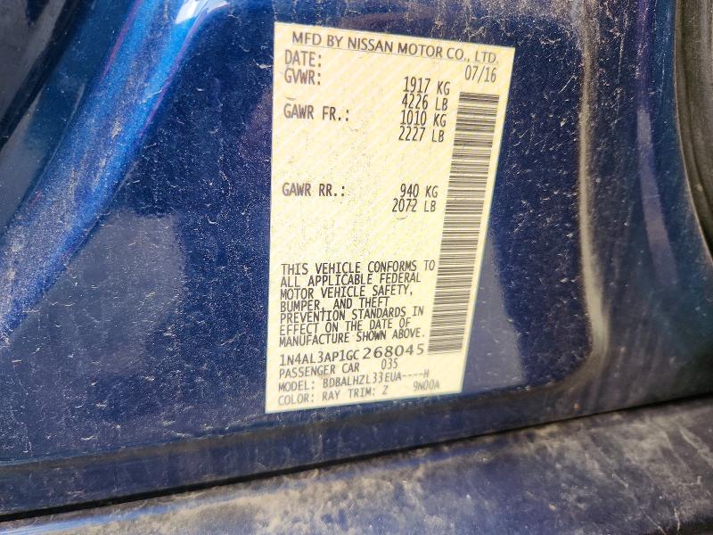 Aukcja sprzedaży 2016 Nissan Altima, vin: 1N4AL3AP1GC268045, numer aukcji: 68608386