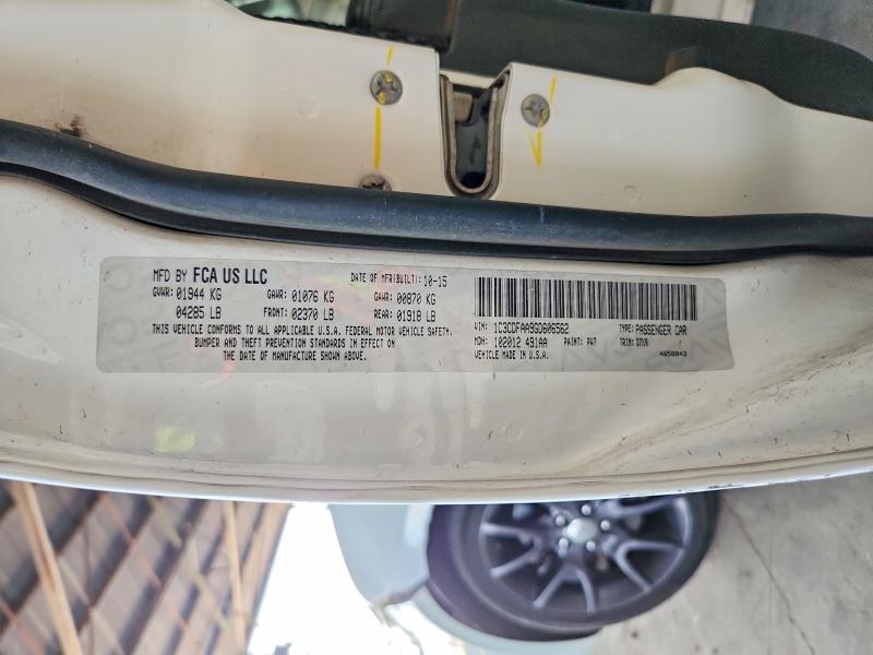2016 Dodge Dart მანქანა იყიდება აუქციონზე, vin: 1C3CDFAA9GD606562, აუქციონის ნომერი: 70230466