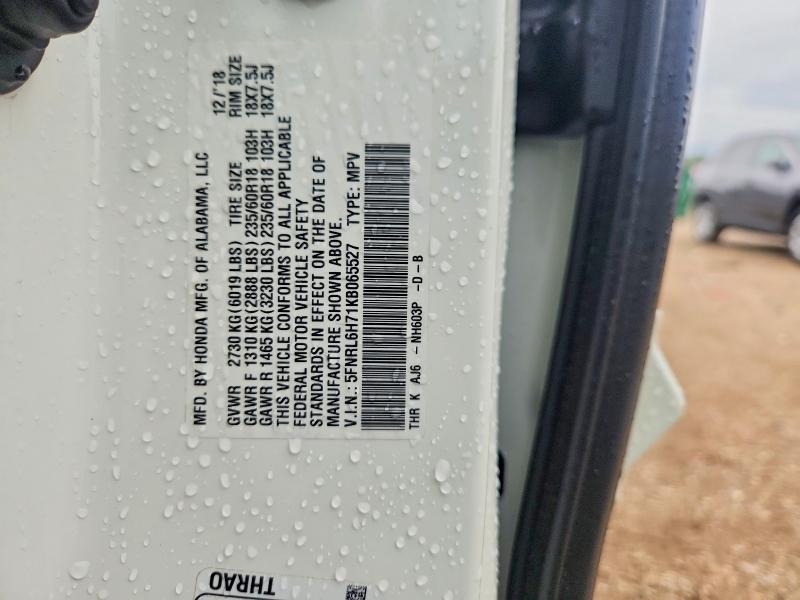 Продаж на аукціоні авто 2019 Honda Odyssey, vin: 5FNRL6H71KB065527, номер лоту: 67719916