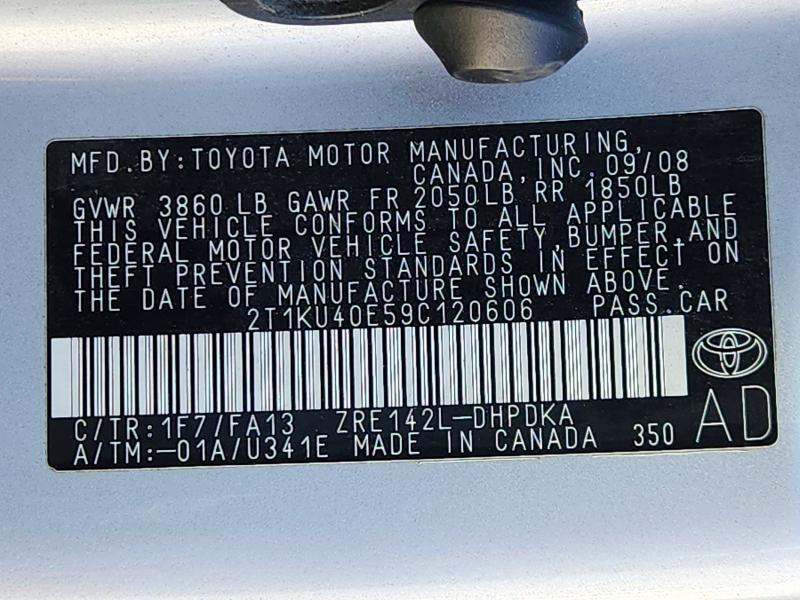 Aukcja sprzedaży 2009 Toyota Matrix, vin: 2T1KU40E59C120606, numer aukcji: 70940896