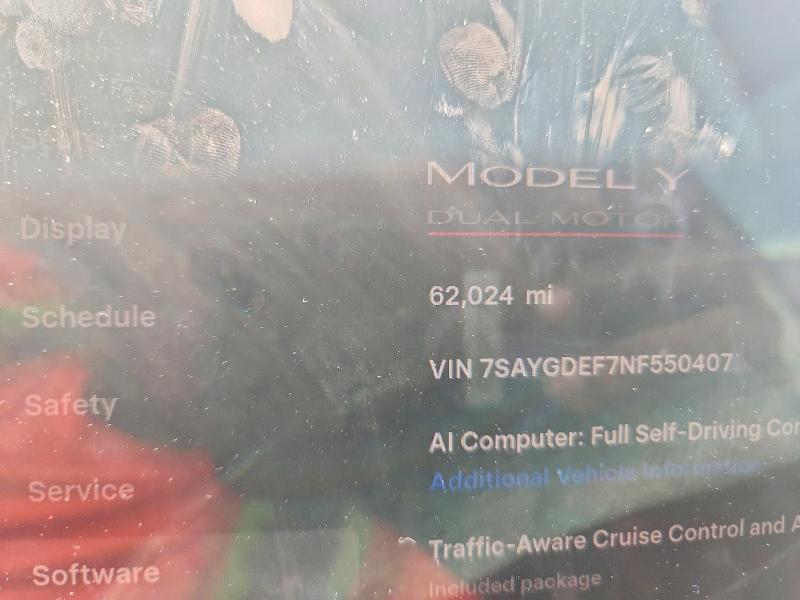 Продажа на аукционе авто 2022 Tesla Model Y, vin: 7SAYGDEF7NF550407, номер лота: 67566616