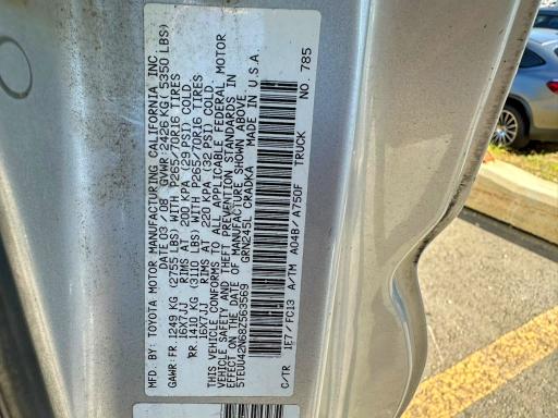 65276446 :رقم المزاد ، 5TEUU42N68Z563569 vin ، 2008 Toyota Tacoma مزاد بيع