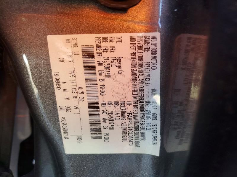 Продаж на аукціоні авто 2012 Ford Focus, vin: 1FAHP3J21CL365473, номер лоту: 68711156