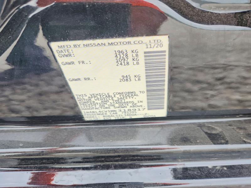 Aukcja sprzedaży 2021 Nissan Altima, vin: 1N4BL4CV1MN318917, numer aukcji: 67096966