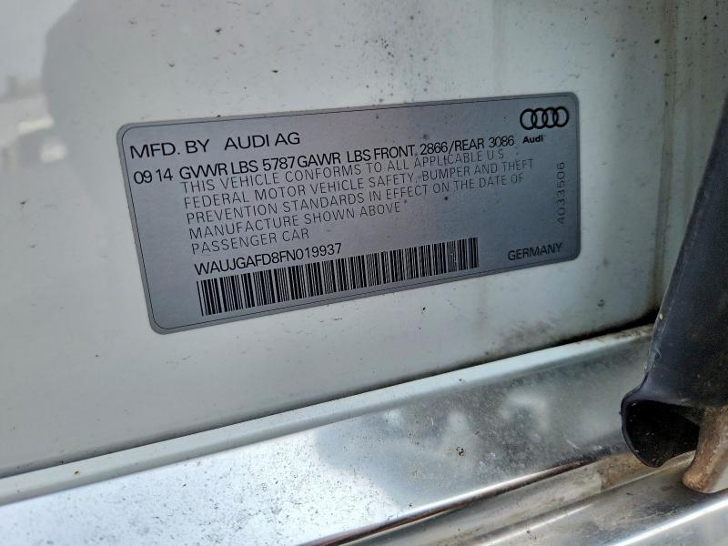Продажа на аукционе авто 2015 Audi A8, vin: WAUJGAFD8FN019937, номер лота: 70530156