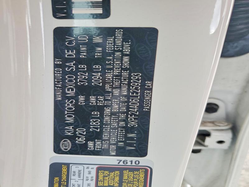 Aukcja sprzedaży 2020 Kia Forte, vin: 3KPF24AD6LE259293, numer aukcji: 69087836