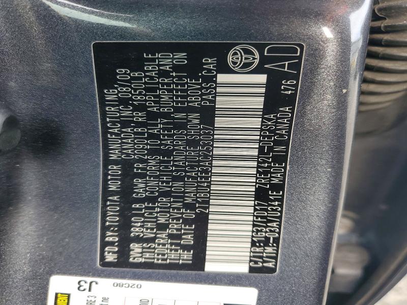 68888866 :رقم المزاد ، 2T1BU4EE3AC253037 vin ، 2010 Toyota Corolla مزاد بيع