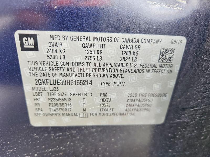 2017 Gmc Terrain მანქანა იყიდება აუქციონზე, vin: 2GKFLUE39H6155214, აუქციონის ნომერი: 70683636