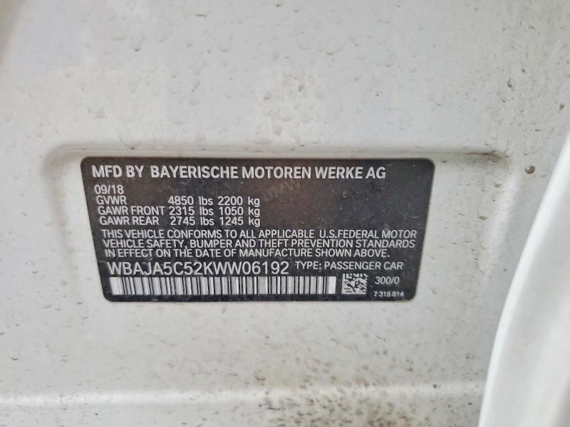 Продаж на аукціоні авто 2019 Bmw 530, vin: WBAJA5C52KWW06192, номер лоту: 70128796