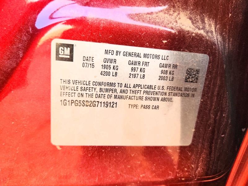 Продаж на аукціоні авто 2016 Chevrolet Cruze, vin: 1G1PG5SB2G7119121, номер лоту: 68617776