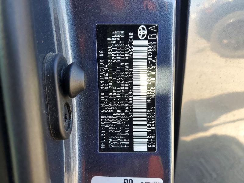 70834866 :رقم المزاد ، 5YFBURHE9EP149134 vin ، 2014 Toyota Corolla مزاد بيع