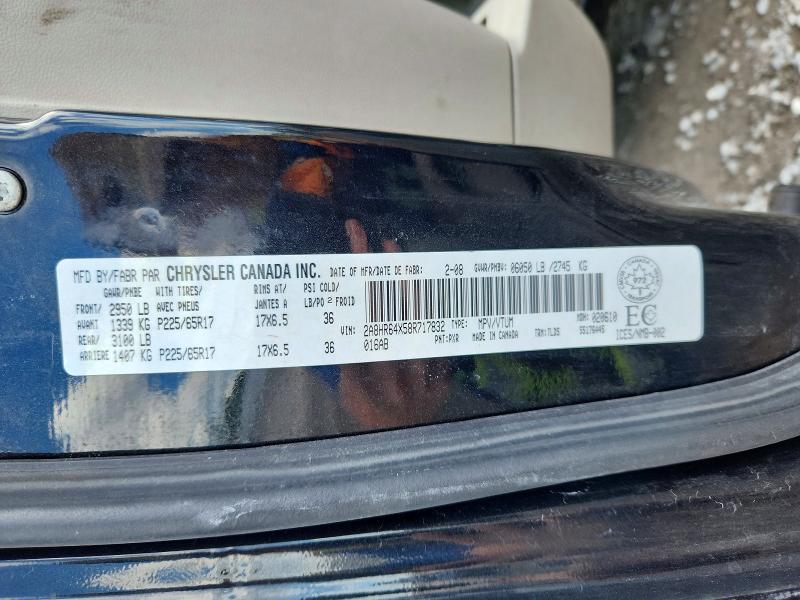 Продажа на аукционе авто 2008 Chrysler Town & Country, vin: 2A8HR64X58R717832, номер лота: 68033266