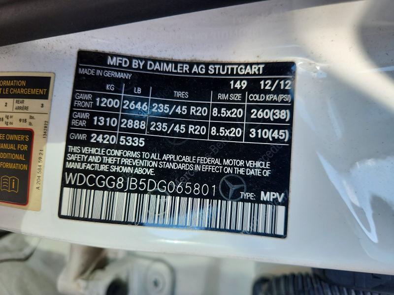 Aukcja sprzedaży 2013 Mercedes-benz Glk, vin: WDCGG8JB5DG065801, numer aukcji: 69108096