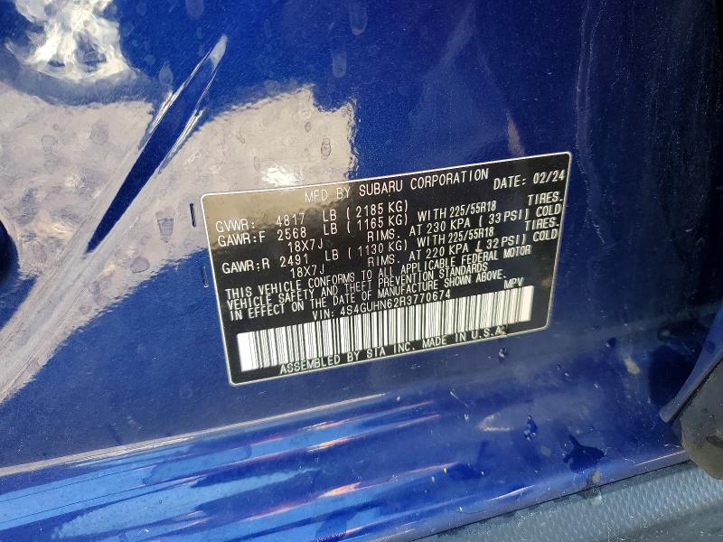Aukcja sprzedaży 2024 Subaru Crosstrek, vin: 4S4GUHN62R3770674, numer aukcji: 68655586