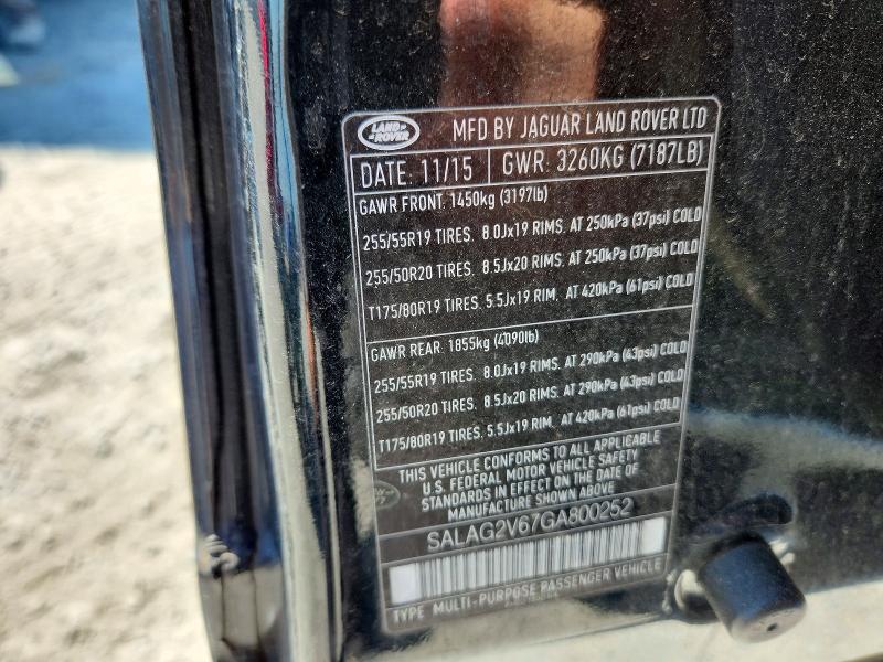 Aukcja sprzedaży 2016 Land Rover Lr4, vin: SALAG2V67GA800252, numer aukcji: 68037626