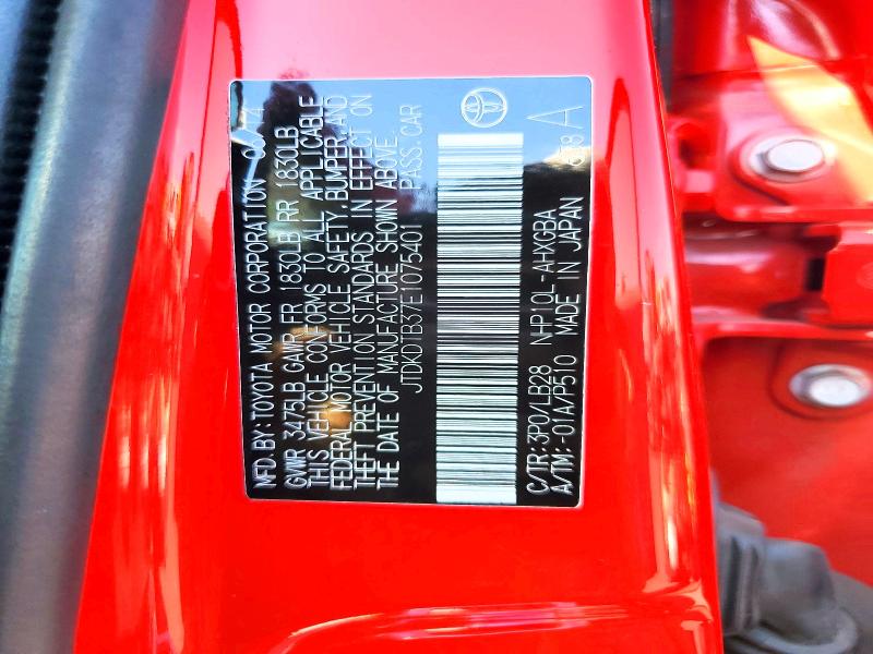 69978326 :رقم المزاد ، JTDKDTB37E1075401 vin ، 2014 Toyota Prius C مزاد بيع