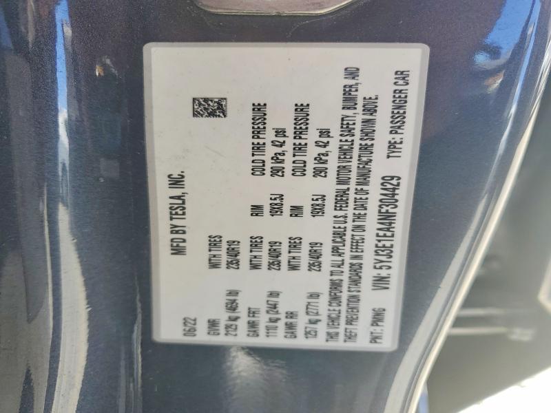 Aukcja sprzedaży 2022 Tesla Model 3, vin: 5YJ3E1EA4NF304429, numer aukcji: 67926816