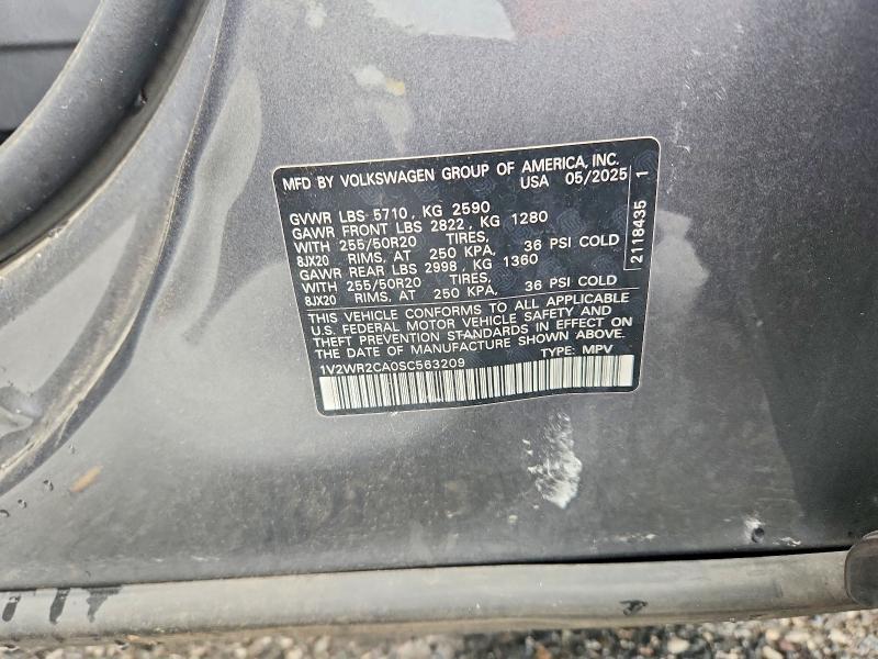 Продажа на аукционе авто 2025 Volkswagen Atlas, vin: 1V2WR2CA0SC563209, номер лота: 67132176