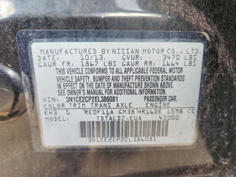 Продаж на аукціоні авто 2014 Nissan Versa Note, vin: 3N1CE2CP2EL386081, номер лоту: 67907746
