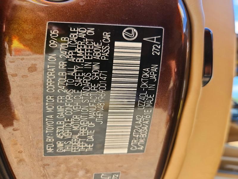 Aukcja sprzedaży 2006 Lexus Sc, vin: JTHFN48Y969001471, numer aukcji: 67729206