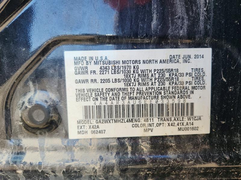 Продажа на аукционе авто 2014 Mitsubishi Outlander Sport, vin: 4A4AR3AU6EE033598, номер лота: 66856076