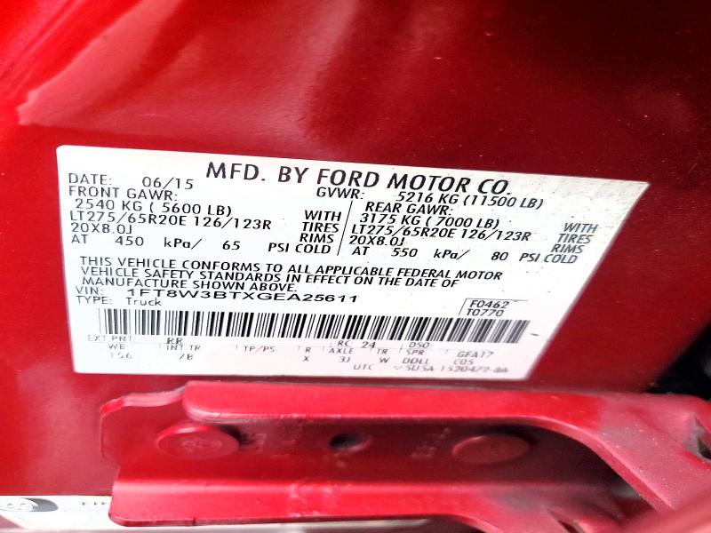 2016 Ford F350 მანქანა იყიდება აუქციონზე, vin: 1FT8W3BTXGEA25611, აუქციონის ნომერი: 70047426