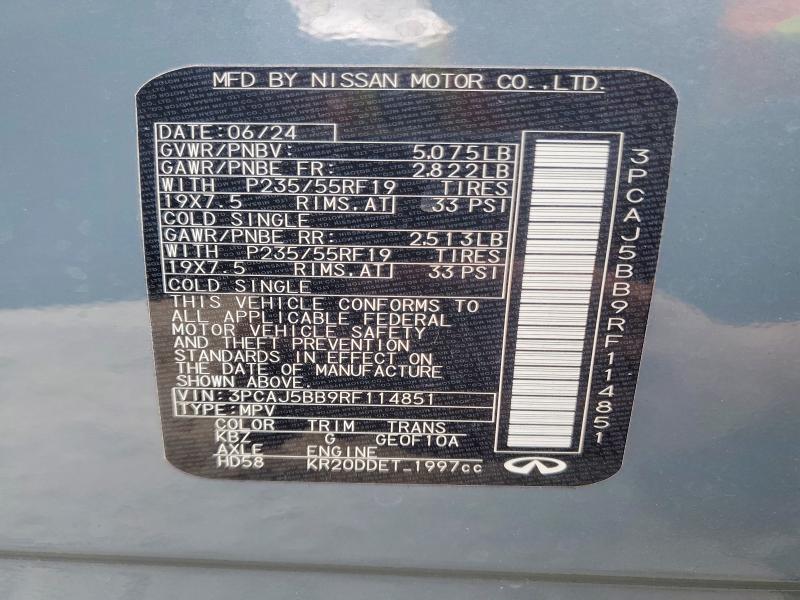2024 Infiniti Qx50 მანქანა იყიდება აუქციონზე, vin: 3PCAJ5BB9RF114851, აუქციონის ნომერი: 67185866
