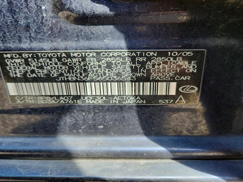 Aukcja sprzedaży 2006 Lexus Ls, vin: JTHBN36F565036543, numer aukcji: 68293996