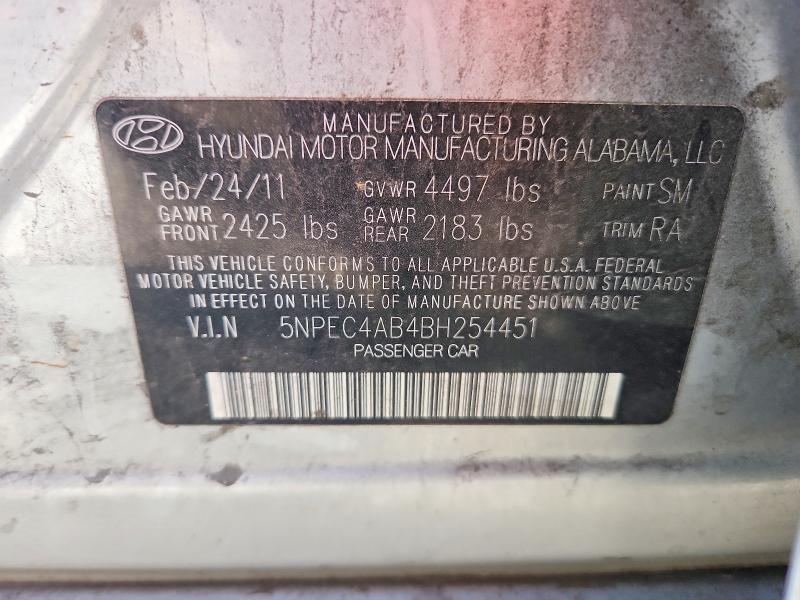 68631966 :رقم المزاد ، 5NPEC4AB4BH254451 vin ، 2011 Hyundai Sonata مزاد بيع