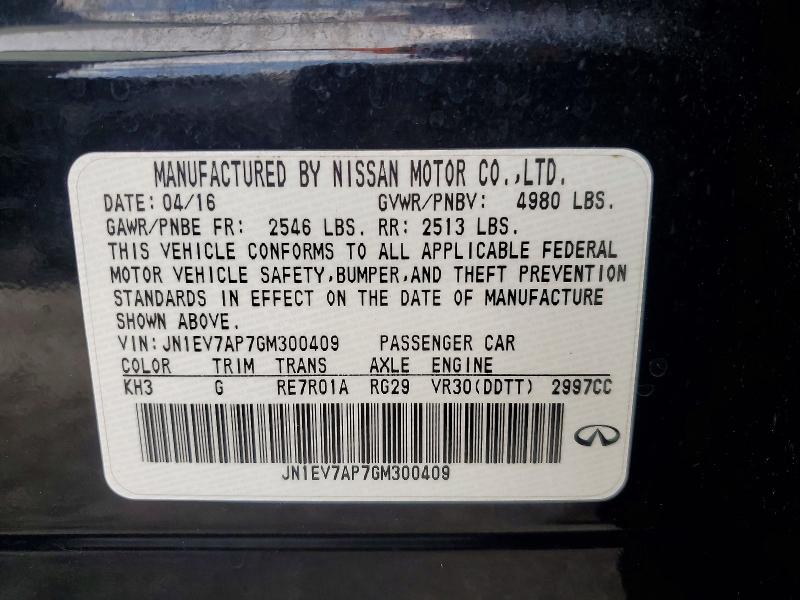 Продажа на аукционе авто 2016 Infiniti Q50, vin: JN1EV7AP7GM300409, номер лота: 68401686