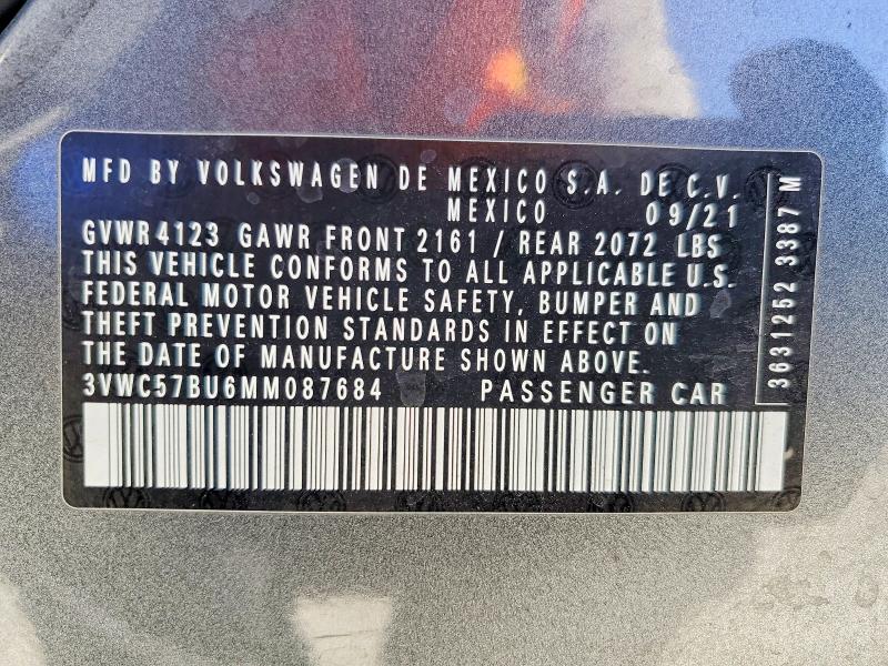 Aukcja sprzedaży 2021 Volkswagen Jetta, vin: 3VWC57BU6MM087684, numer aukcji: 67441546