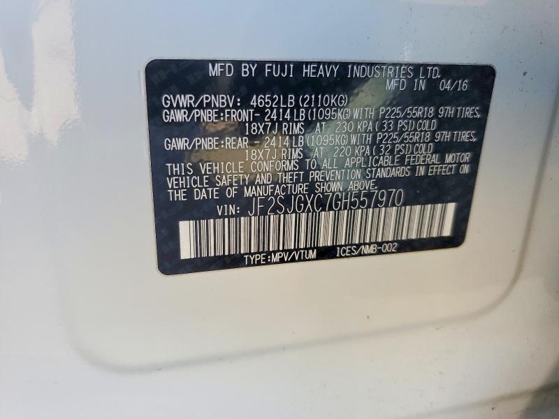 Продажа на аукционе авто 2016 Subaru Forester, vin: JF2SJGXC7GH557970, номер лота: 68128066