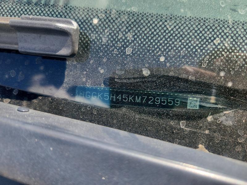 69233086 :رقم المزاد ، 3HGGK5H45KM729559 vin ، 2019 Honda Fit مزاد بيع