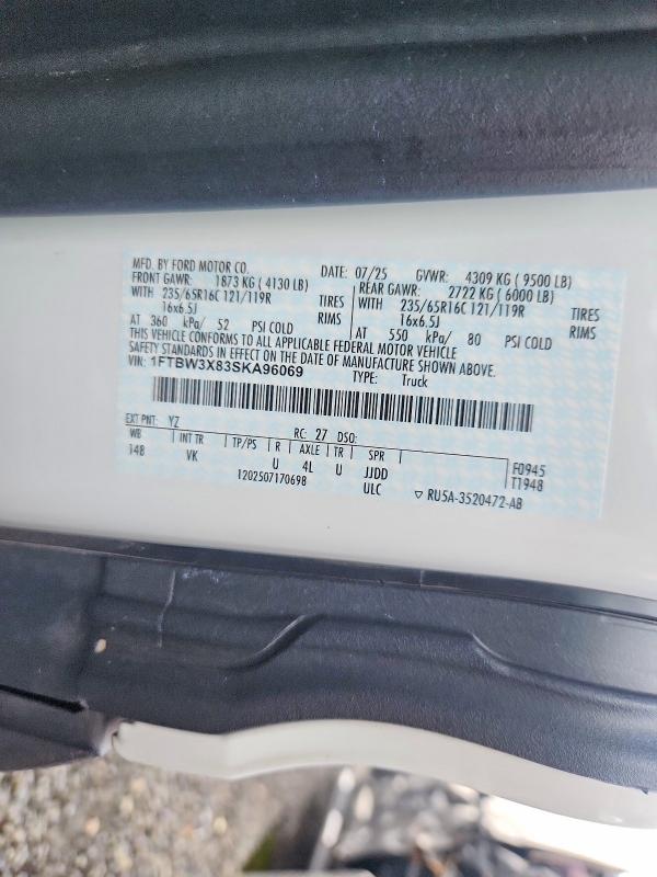 Продажа на аукционе авто 2025 Ford Transit, vin: 1FTBW3X83SKA96069, номер лота: 70454636