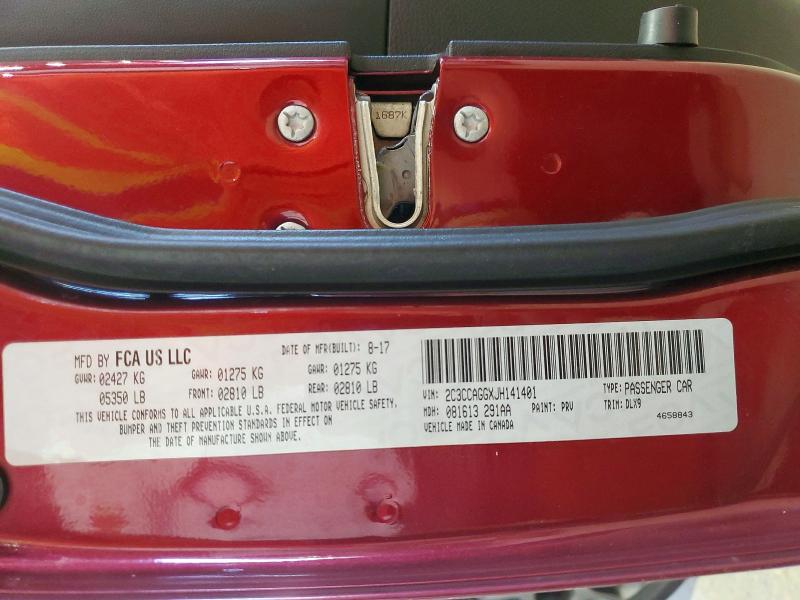 Aukcja sprzedaży 2018 Chrysler 300, vin: 2C3CCAGGXJH141401, numer aukcji: 68565026
