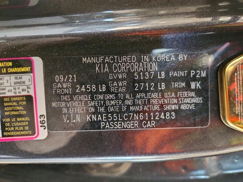 Aukcja sprzedaży 2022 Kia Stinger, vin: KNAE55LC7N6112483, numer aukcji: 68575926