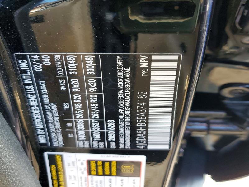 Продажа на аукционе авто 2014 Mercedes-benz Ml, vin: 4JGDA5HB5EA374182, номер лота: 69014896