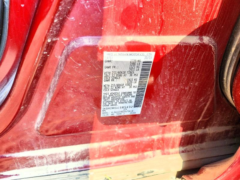 67511166 :رقم المزاد ، 5N1DR2BM1LC585432 vin ، 2020 Nissan Pathfinder مزاد بيع