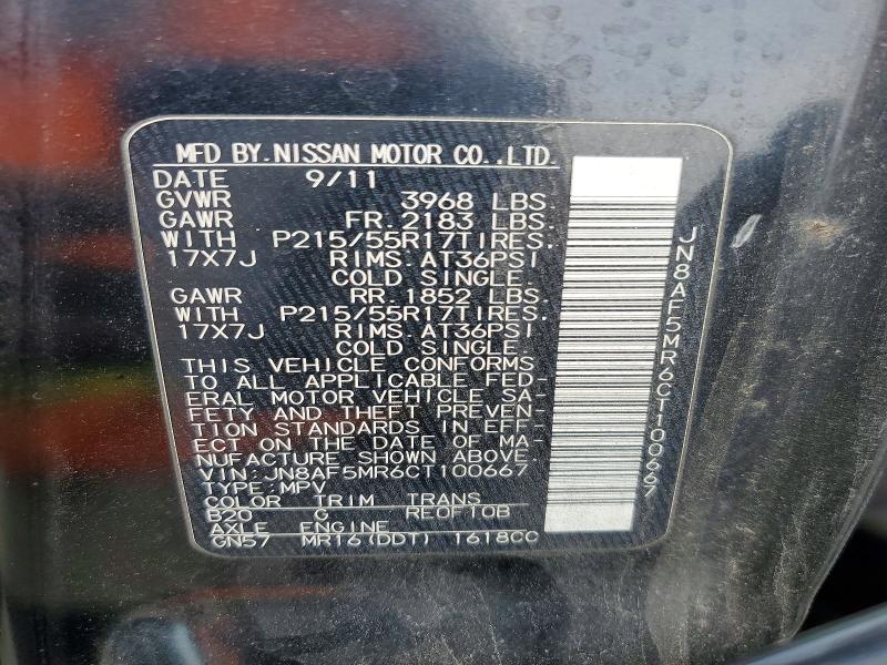 Aukcja sprzedaży 2012 Nissan Juke, vin: JN8AF5MR6CT100667, numer aukcji: 67247686