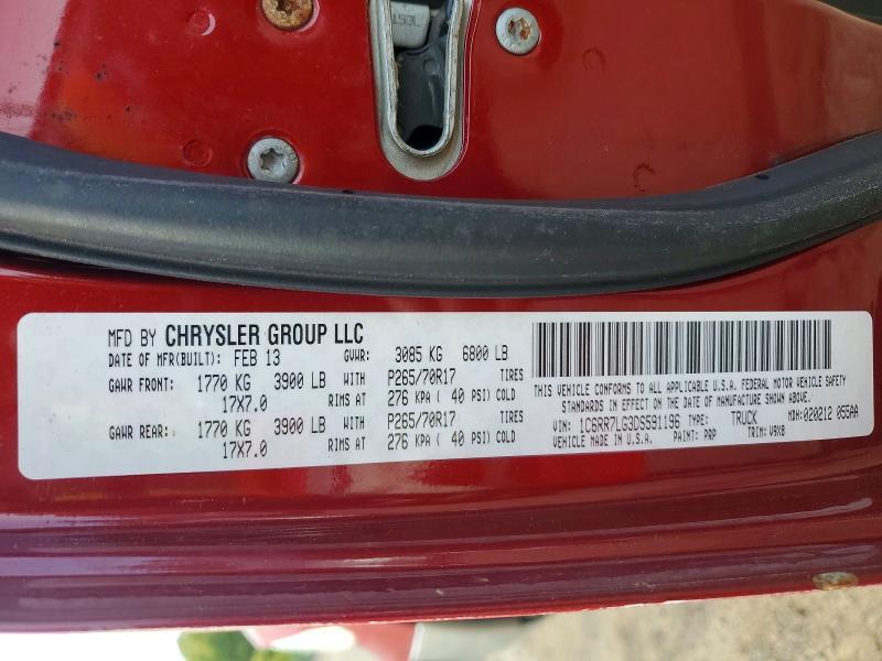 Продажа на аукционе авто 2013 Ram 1500, vin: 1C6RR7LG3DS591196, номер лота: 70501756